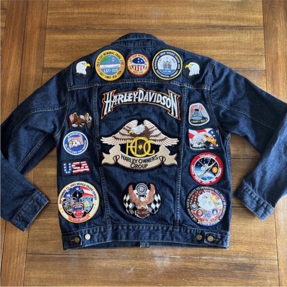 Levi’s Type 3 507 Denim Trucker Jacket w/ Patches & Handwarmers Harley Davidson - Picture 12 of 13